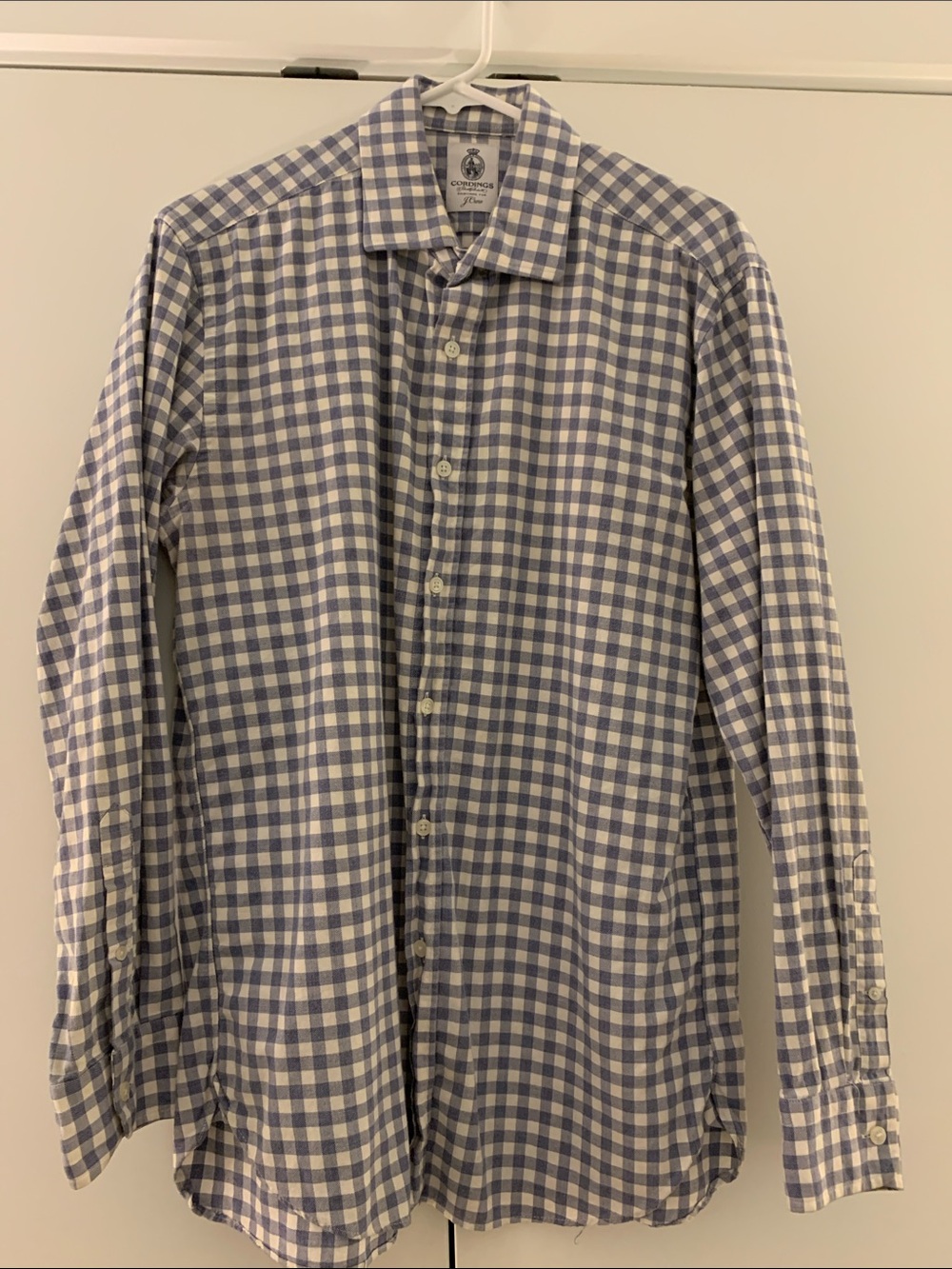 J. Crew Blue & White Checkered Gingham Long-Sleeve Button-Down Shirt